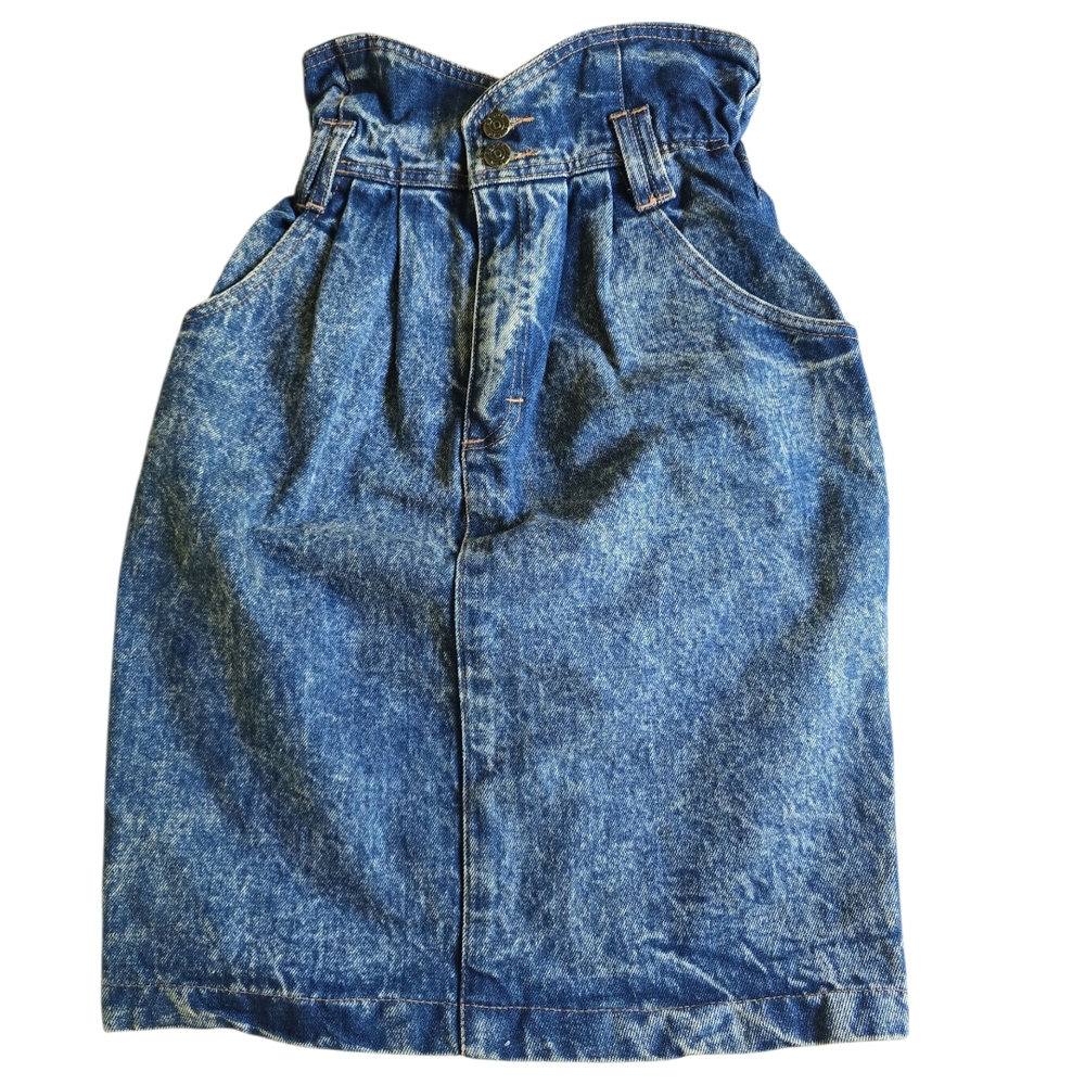 Desme Wilde High Waist Acid Wash Rare Vintage Denim Pencil Skirt Size 3